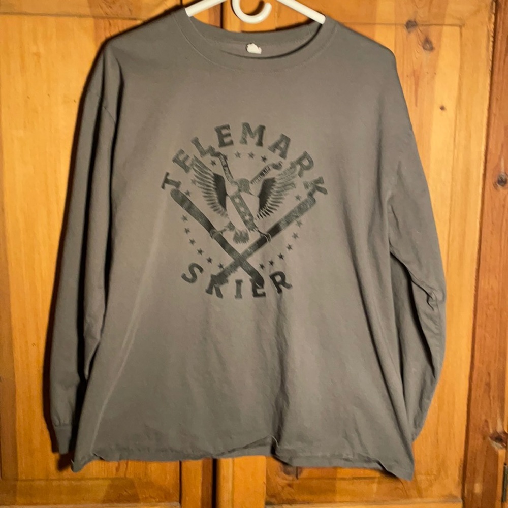 Telemark skier long sleeve t-shirt (xl)
